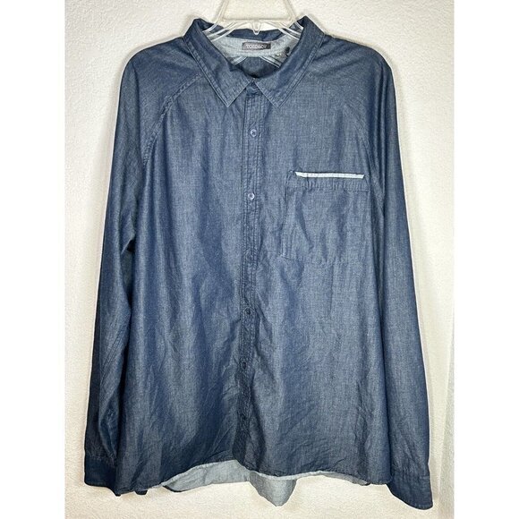 Toad & Co Mens Shirt Yonder Long Sleeve XXL Button Up Pocket Blue Men 2XL - Picture 4 of 13